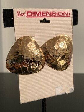 Gold Hammered Disc Earrings